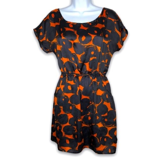 Francesca’s boutique Alya tunic top orange navy - Picture 1 of 9